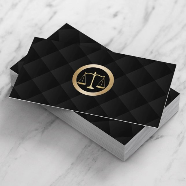 Anwalt bei Law Gold Scale Classy Black Quilted Visitenkarte (Von Creator hochgeladen)