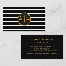 Anwalt bei Law Gold Scale Modern Stripes Lawyer Visitenkarte