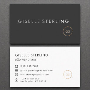 Anwalt bei Law Minimalistisch Luxury Black Visitenkarte
