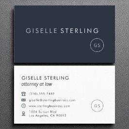 Anwalt bei Law Navy Blue Modern Luxury Visitenkarte