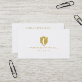 Anwalt beim Law Simple Gold Lady Justice Logo Visitenkarte
