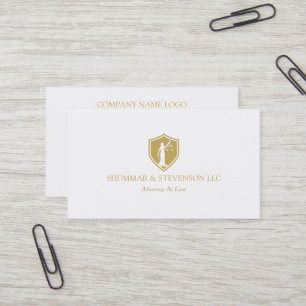 Anwalt beim Law Simple Gold Lady Justice Logo Visitenkarte