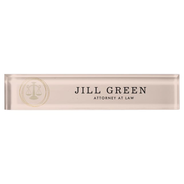 Anwalt beruflich Pink Gold Namensplakette (Vorderseite)