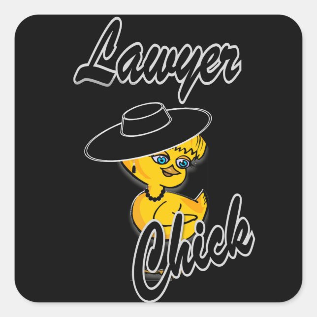 Anwalt Chick #4 Quadratischer Aufkleber (Vorderseite)