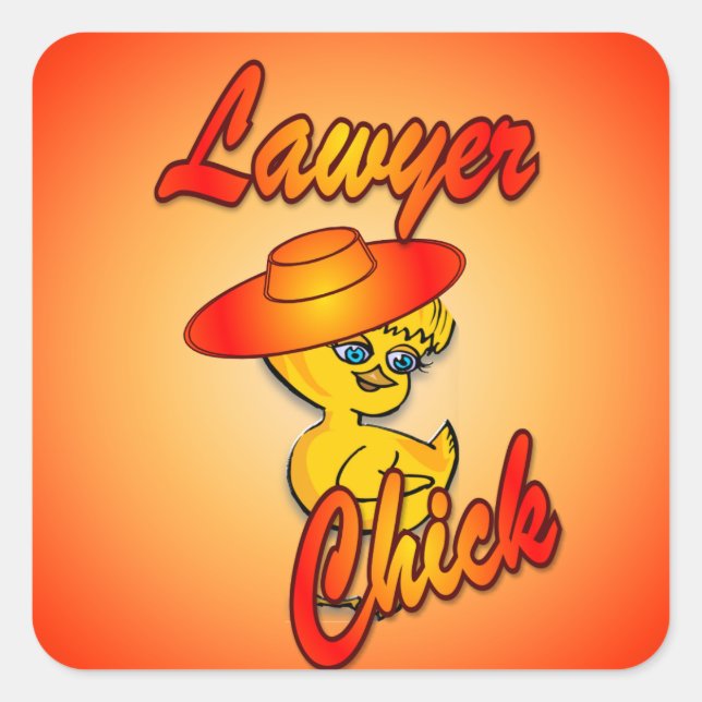 Anwalt Chick #5 Quadratischer Aufkleber (Vorderseite)