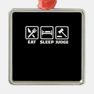 Anwalt Eat Sleep Judge Ornament Aus Metall