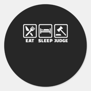 Anwalt Eat Sleep Judge Runder Aufkleber
