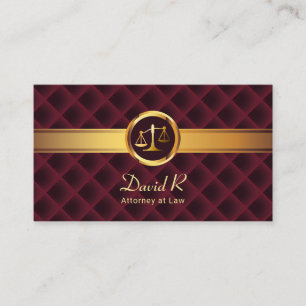 Anwalt Gold Strip Luxury Maroon Anwalt Visitenkarte
