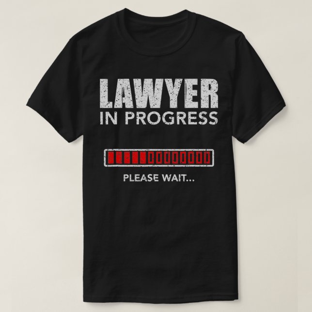 Anwalt in Arbeit Bitte warten Anwalt Funny Stu T-Shirt (Design vorne)
