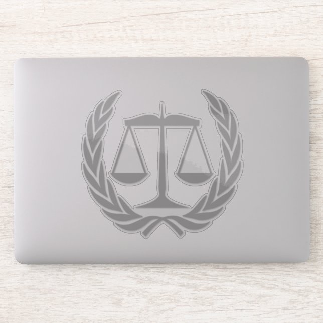 Anwalt in Jura Scales of Justice Gray Aufkleber (Computer)