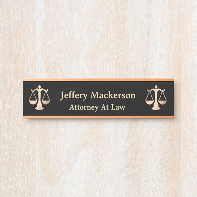Anwalt in Juristenskala Gold Türschild (Vorderseite )