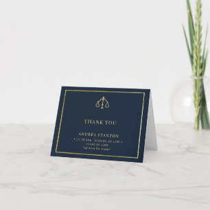 Anwalt Jurastudium Abschlussgeschenk Navy Gold Rah Dankeskarte