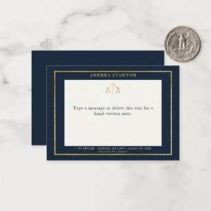 Anwalt Jurastudium Abschlussgeschenk Navy Gold Rah Mitteilungskarte