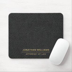 Anwalt Kunstleder Benutzerdefinierter Name Schwarz Mousepad