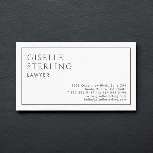 Anwalt Luxus Minimalist Schwarz Weiß Visitenkarte