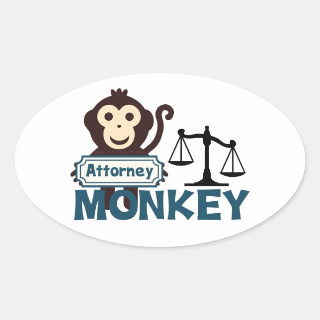 Anwalt Monkey Ovaler Aufkleber (Vorderseite)