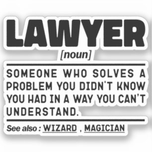 Anwalt Noun Advocate Graduate Sarcastic Redewendun Aufkleber