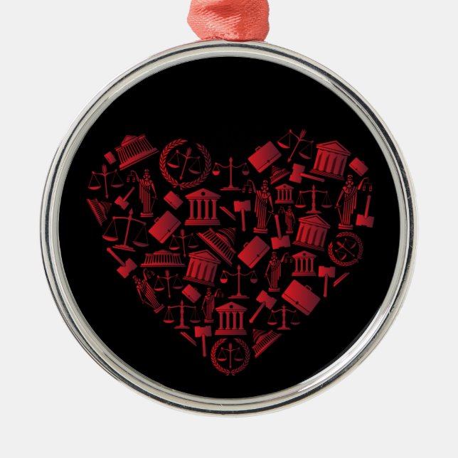 Anwalt Rotes Herz - Liebe Recht Grunge Kunst Ornament Aus Metall (Vorne)
