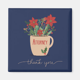Anwalt Vielen Dank an Christmas Poinsettias Magnet