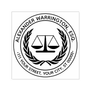 Anwalt Waagen der Justiz 4S Recht Rechtsname Adres Permastempel