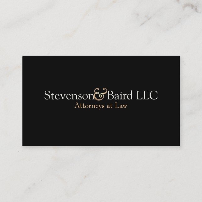 Anwälte Einfache und elegante Black Business Card Visitenkarte (Vorderseite)