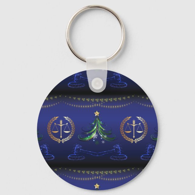 Anwältin Weihnachtsbaum Elegant Schlüsselanhänger (Vorderseite)