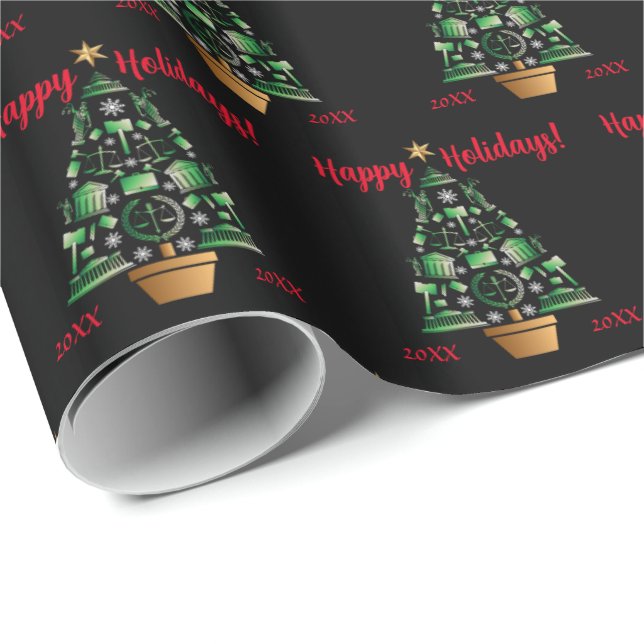 Anwaltsanwalt Weihnachtsbaum Geschenkpapier (Rolleneckpunkt)