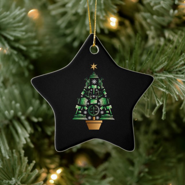 Anwaltsanwalt Weihnachtsbaum Keramik Ornament (Baum)