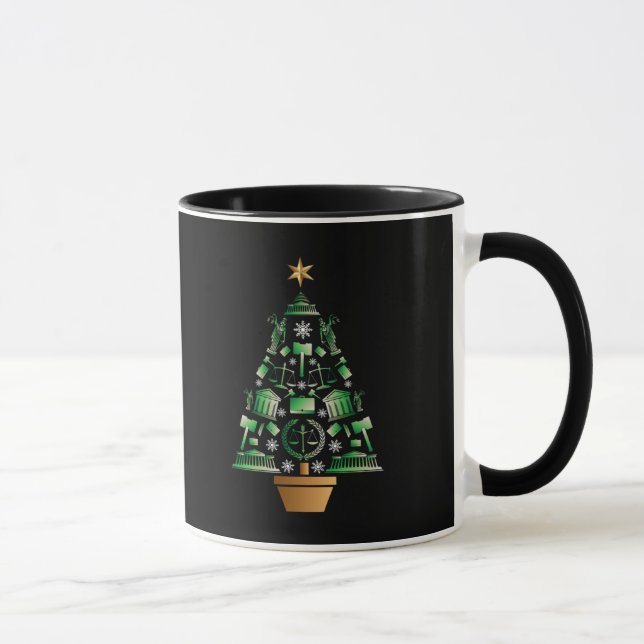 Anwaltsanwalt Weihnachtsbaum Tasse (Rechts)
