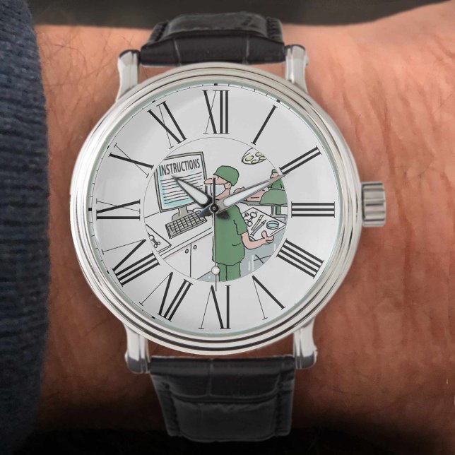 Anweisungen für Chirurgen-Karo auf dem Bildschirm Armbanduhr (Von Creator hochgeladen)