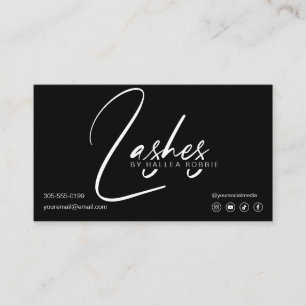 Anweisungen für die Verlängerung von Lashes Visitenkarte