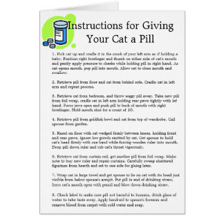 "Anweisungen für GivingYour Katze eine Pille "