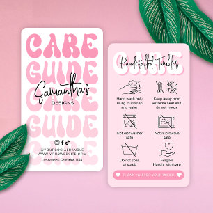 Anweisungen zur Tumbler Care Trendy Girly Retro Pi Visitenkarte