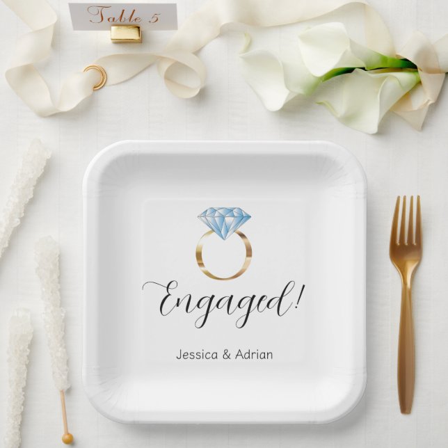 Anwendergruppe Verlobter Diamantenring Pappteller (Hochzeit)