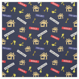 Anwesen Agent Realtor Realty Pattern auf Navy Blue Stoff