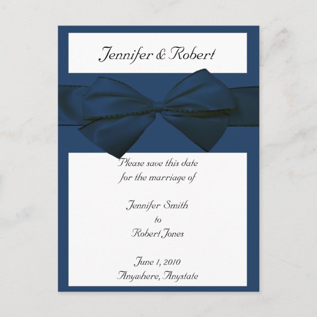 Anwesen Collection Marine Blue Wedding Ankündigungspostkarte (Vorderseite)