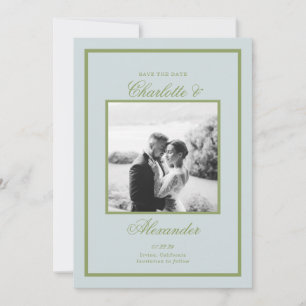 Anwesen Hochzeit Olivgrün Klassisch Save the Date Einladung