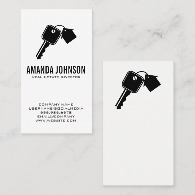 Anwesen-Keys-House-Logo | einfach Visitenkarte (Vorne/Hinten)