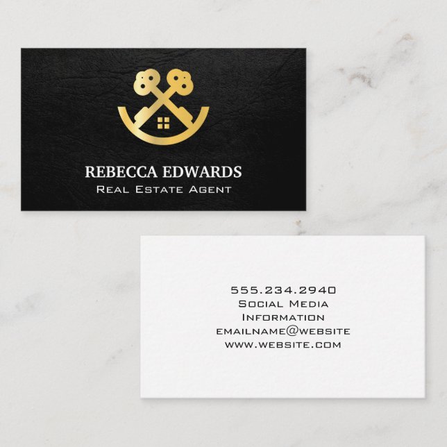 Anwesen-Logo-Keys und -Zuhause Visitenkarte (Vorne/Hinten)