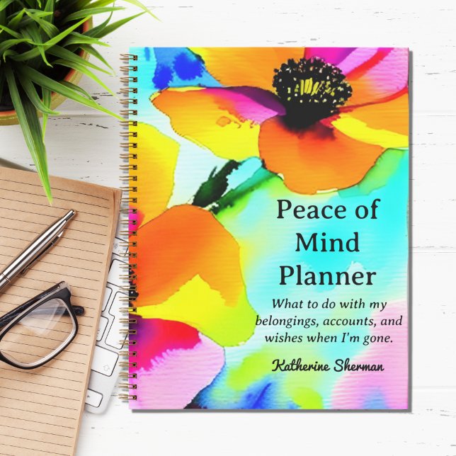 Anwesen-Planung für das Ende des Lebens - Frieden  Notizbuch (Peace of Mind Estate Planning Notebook for Financial Legal Trust Documents and your Final Wishes)