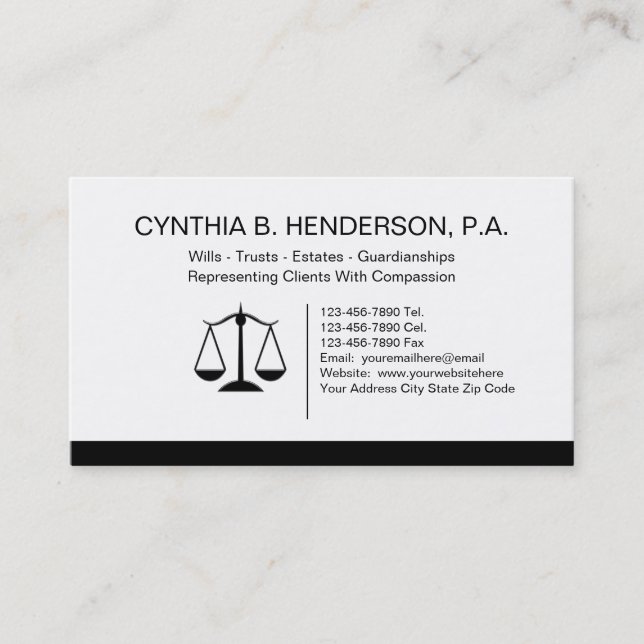 Anwesen-Rechtsanwalts-Geschäfts-Karten Visitenkarte (Vorderseite)