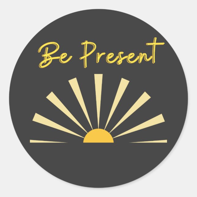 anwesend sein runder aufkleber (Vorderseite)