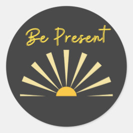 anwesend sein runder aufkleber