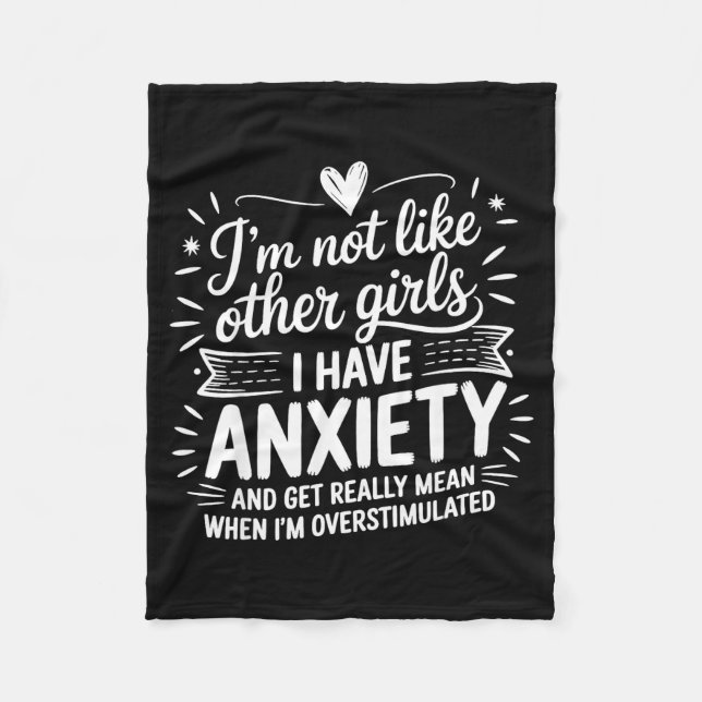 Anxiety Humor For Women With Overstimulation  Fleecedecke (Vorderseite)