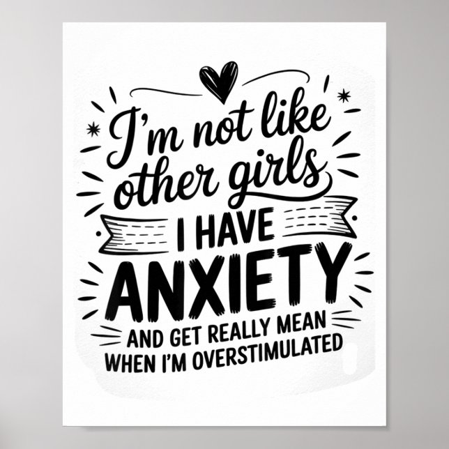 Anxiety Humor For Women With Overstimulation  Poster (Vorne)