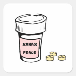 anxiety xanax peace quadratischer aufkleber