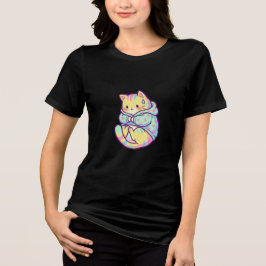 Anxious But Cute Cat Tri-Blend Shirt