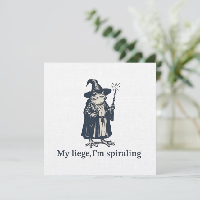 Anxious Frog Wizard Funny ADHD Neurodiversity  Einladung (Stehend Vorderseite)