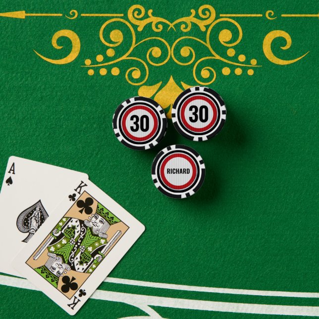 ANY AGE 30th Birthday Speed Limit Sign Pokerchips (Pokertisch (Stapel))