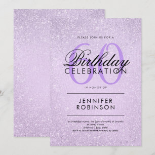 Any Age Birthday Lavender Purple Glitter Paint Einladung